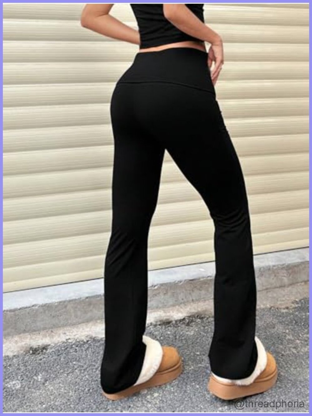 3 Piece Yoga Pants Set High Waisted Flare Bootcut Leggings Gym Workout - Picture 3 of 4